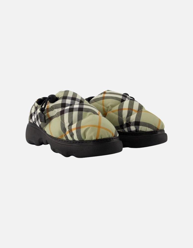 Beige Nylon Pillow Low Mules
