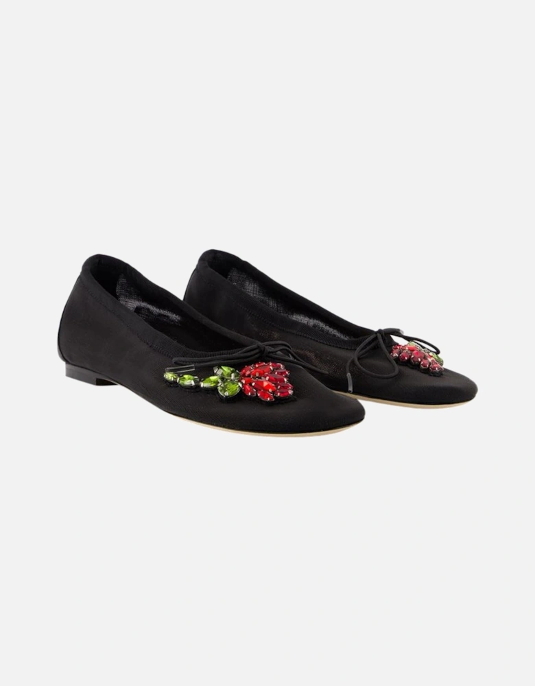 Embellished Fabric Ballet Flats