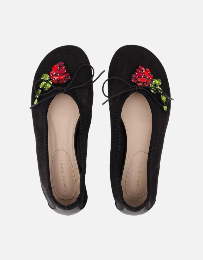 Embellished Fabric Ballet Flats