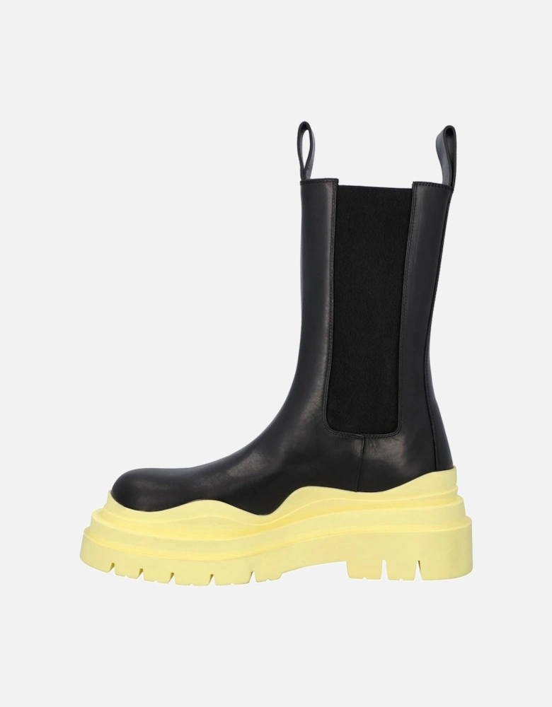 Stretch Leather Ankle Boots Padded Sole