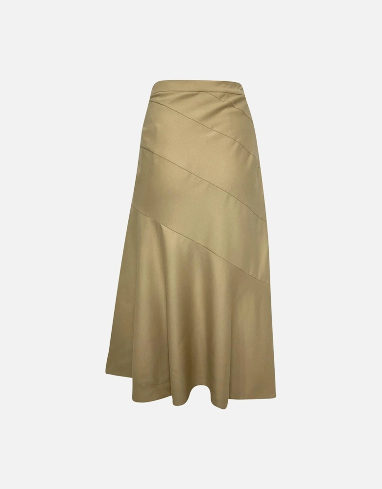 Diagonal Panel Midi Skirt