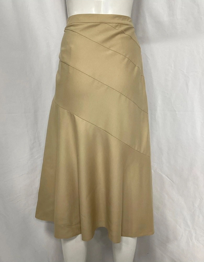 Diagonal Panel Midi Skirt