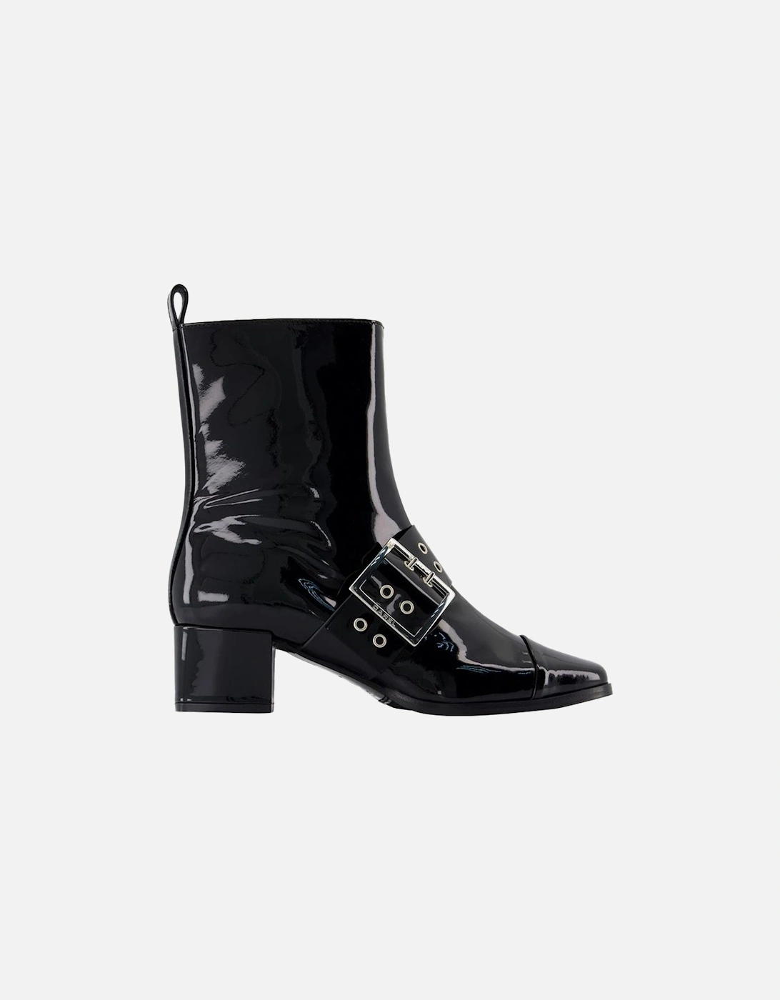 Patent Leather Buckle Ankle Boots, 4 of 3