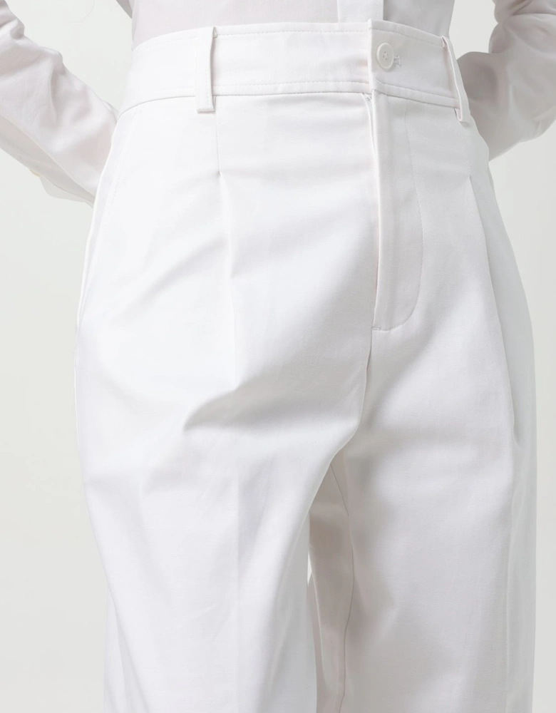 Pleated Cuffed Cotton Pants