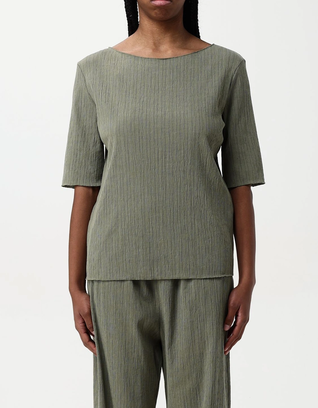 Relaxed Knit Top Short Sleeves