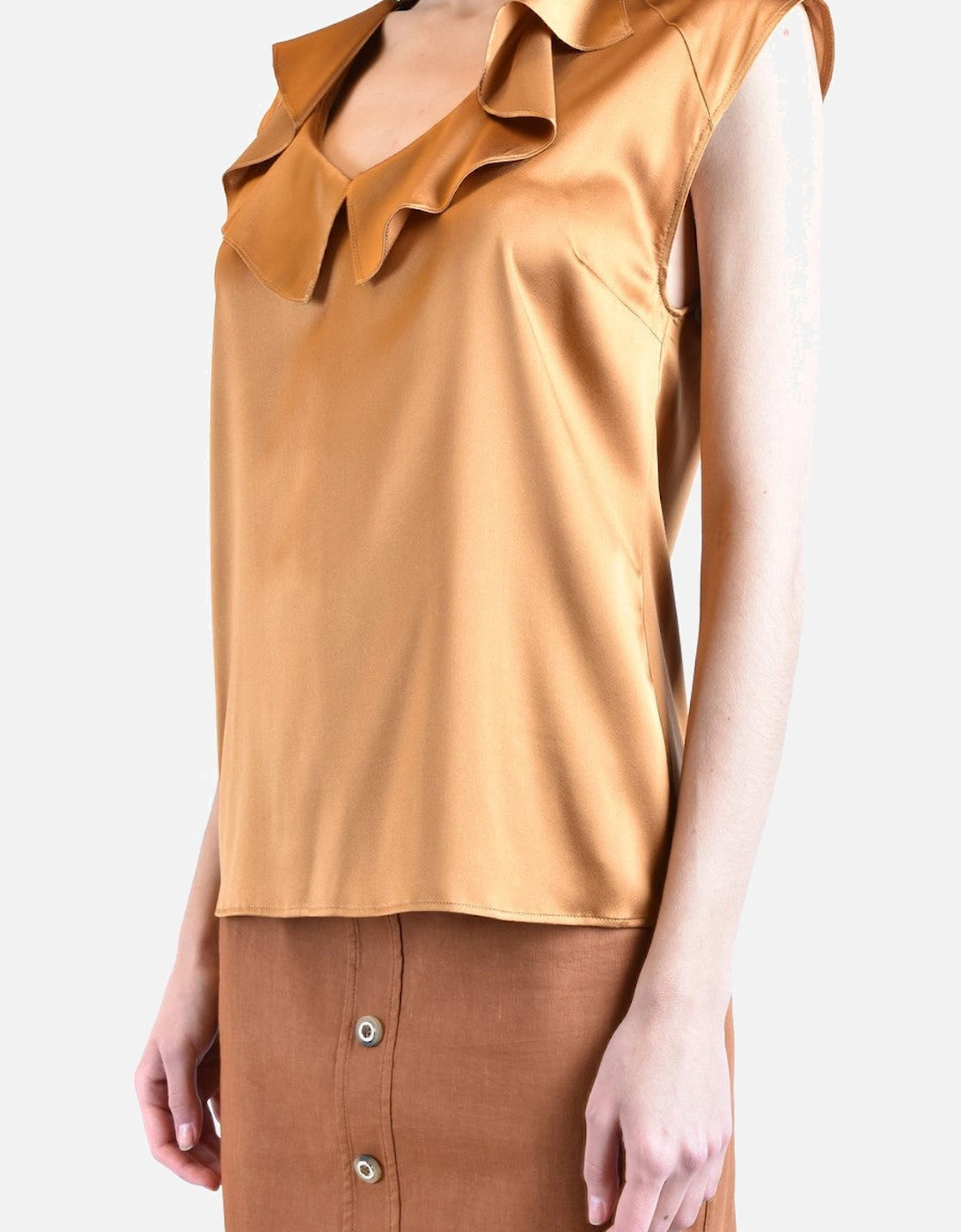 Short Sleeve Round Neck Silk Top