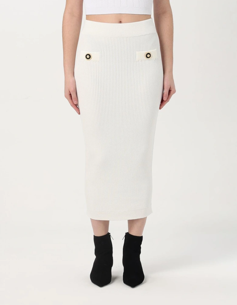 Ribbed Knit Midi Skirt