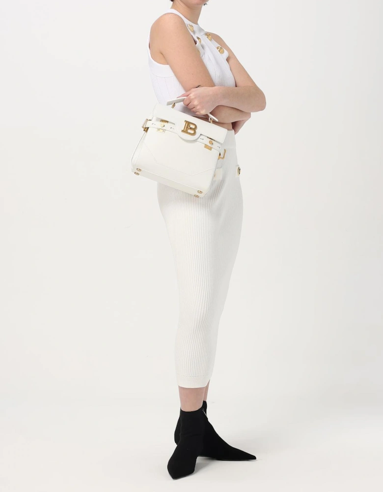 Ribbed Knit Halter Neck Crop Top with Distinctive Button Accents