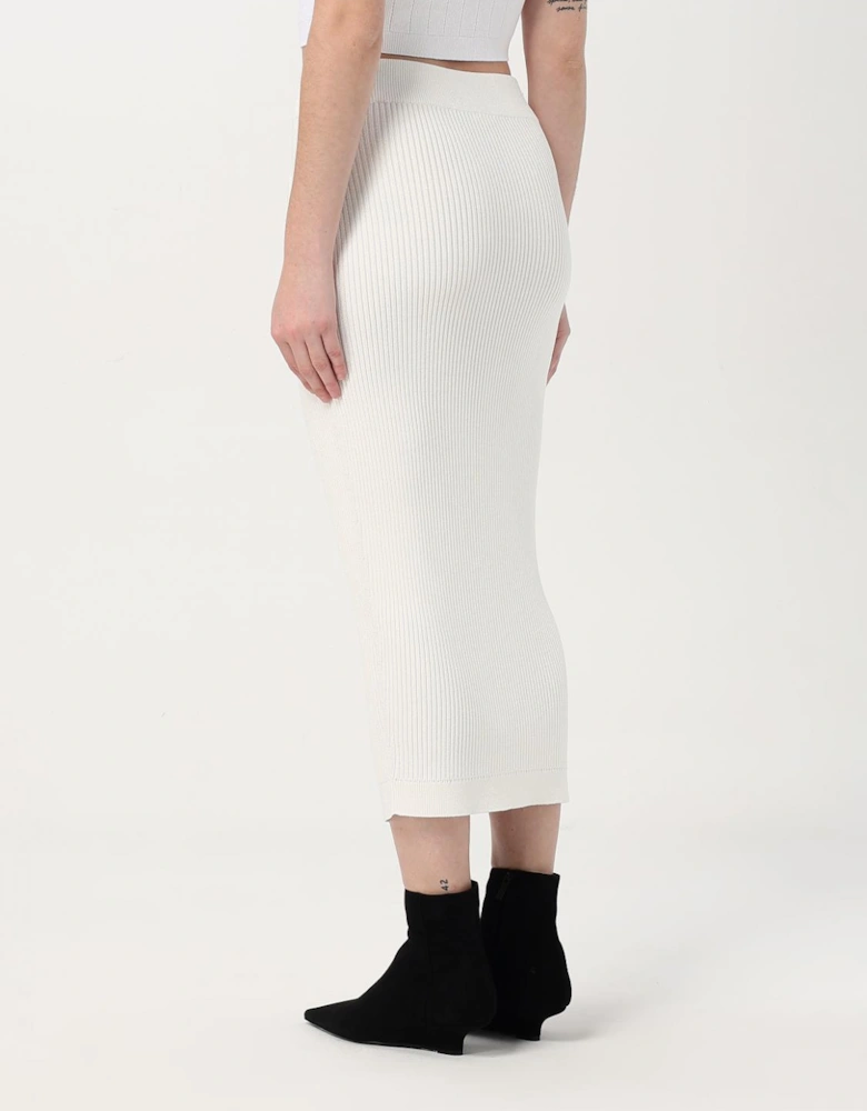 Ribbed Knit Midi Skirt