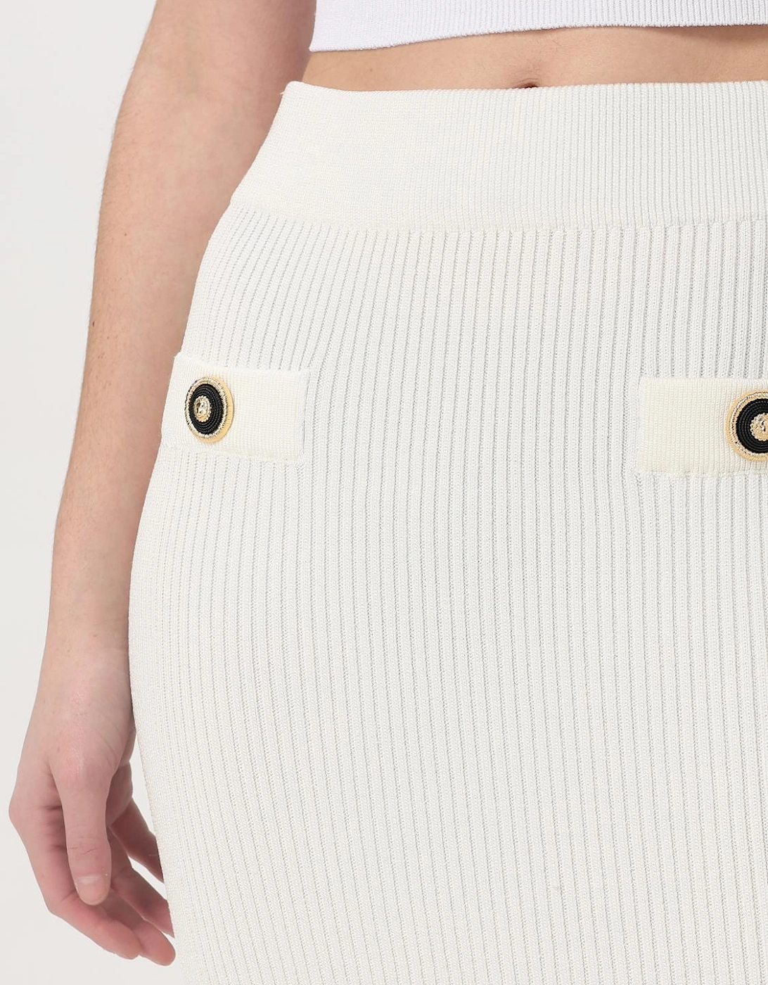 Ribbed Knit Midi Skirt