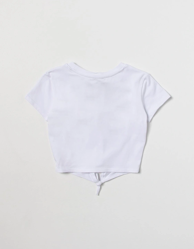 Girls Knotted Hem Chain Graphic Tee