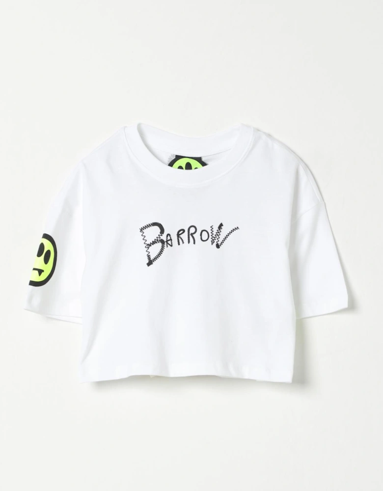 Kids Cropped Tee Smiley Face Design
