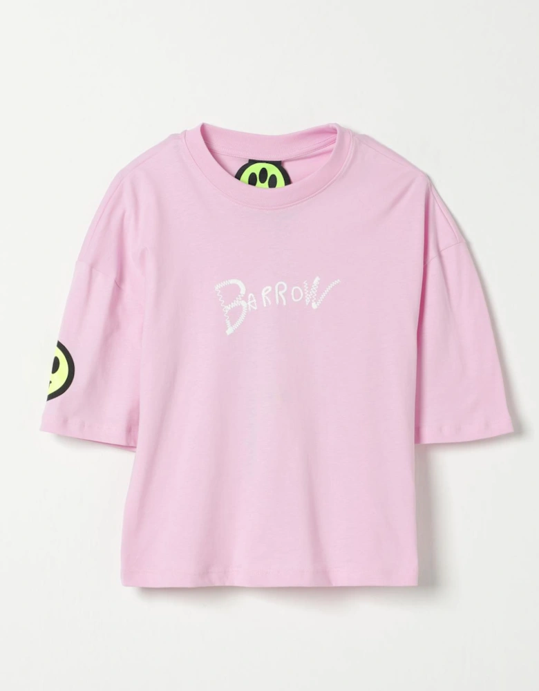 Kids Cropped Tee Smiley Face Design