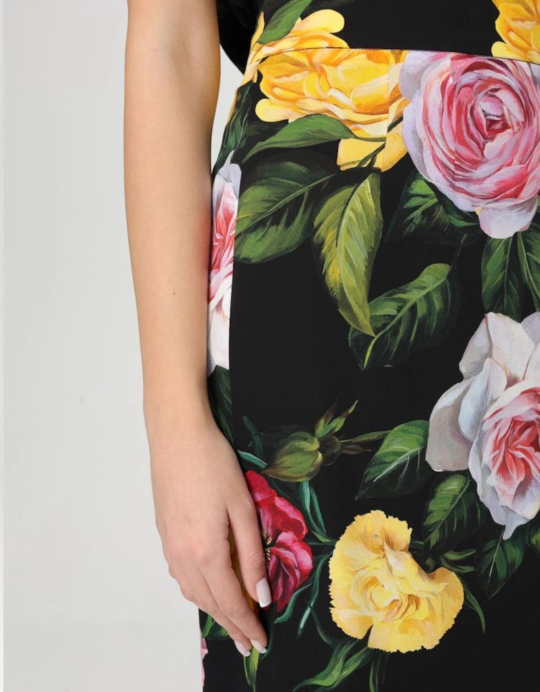 Floral Print Midi Pencil Skirt