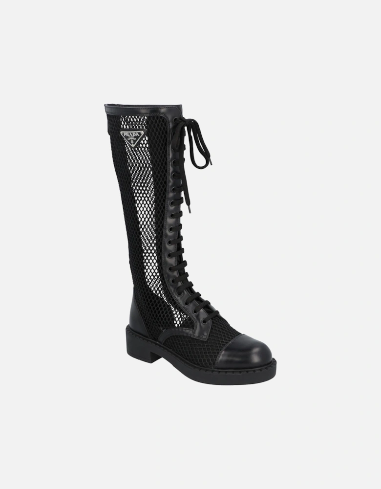 LaceUp Mesh High Top Boots