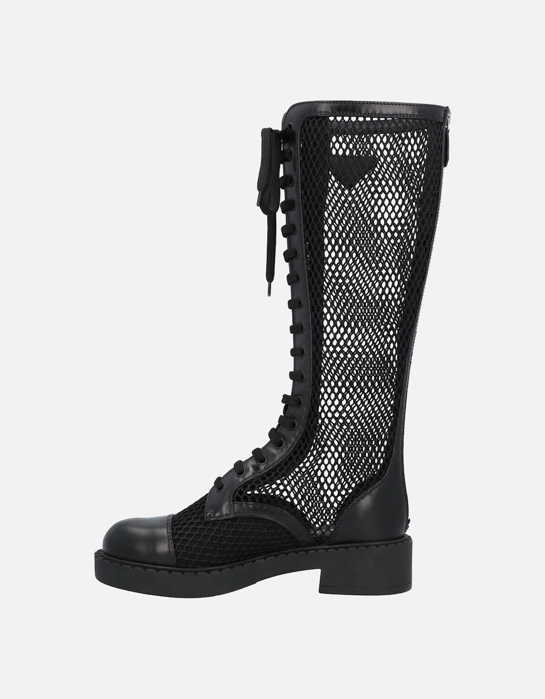 LaceUp Mesh High Top Boots