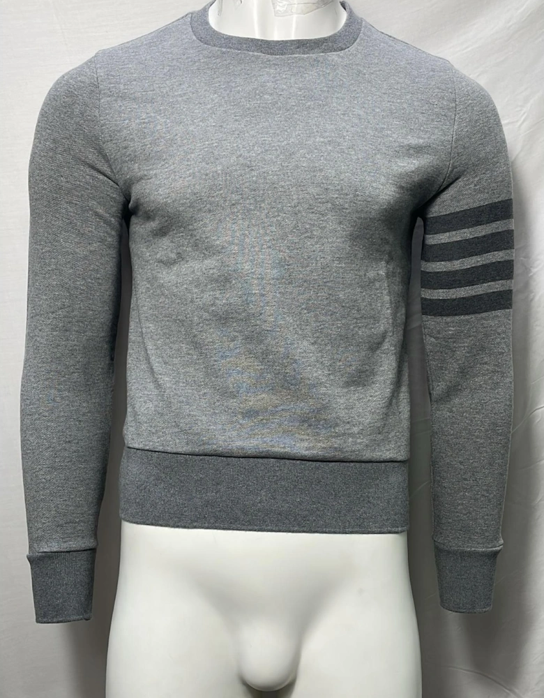 FourStripe Sleeve Crewneck Sweater
