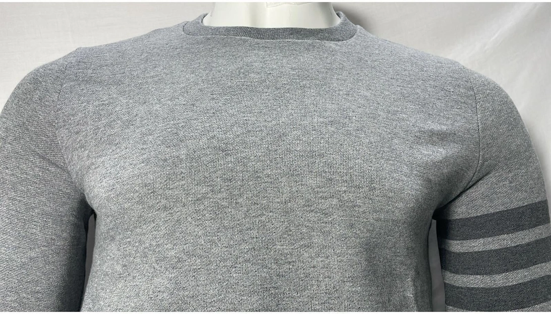 FourStripe Sleeve Crewneck Sweater