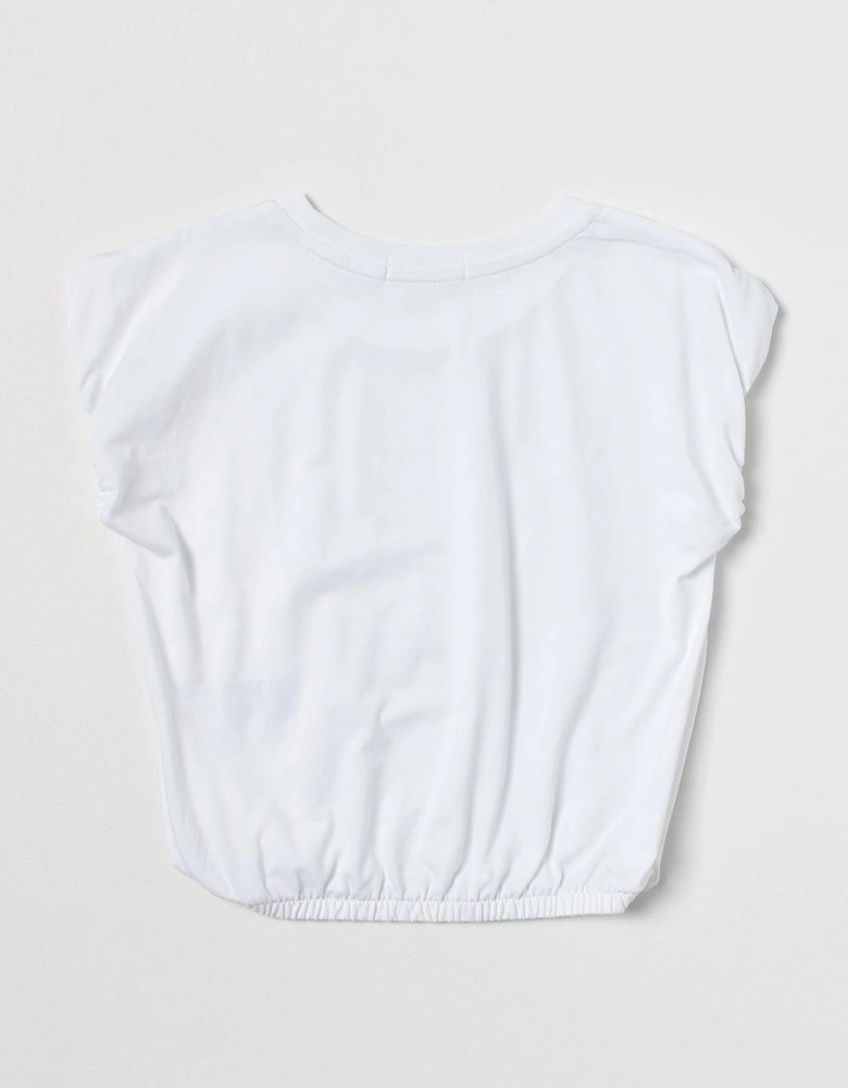Crop Top Short Sleeves Elastic Hem