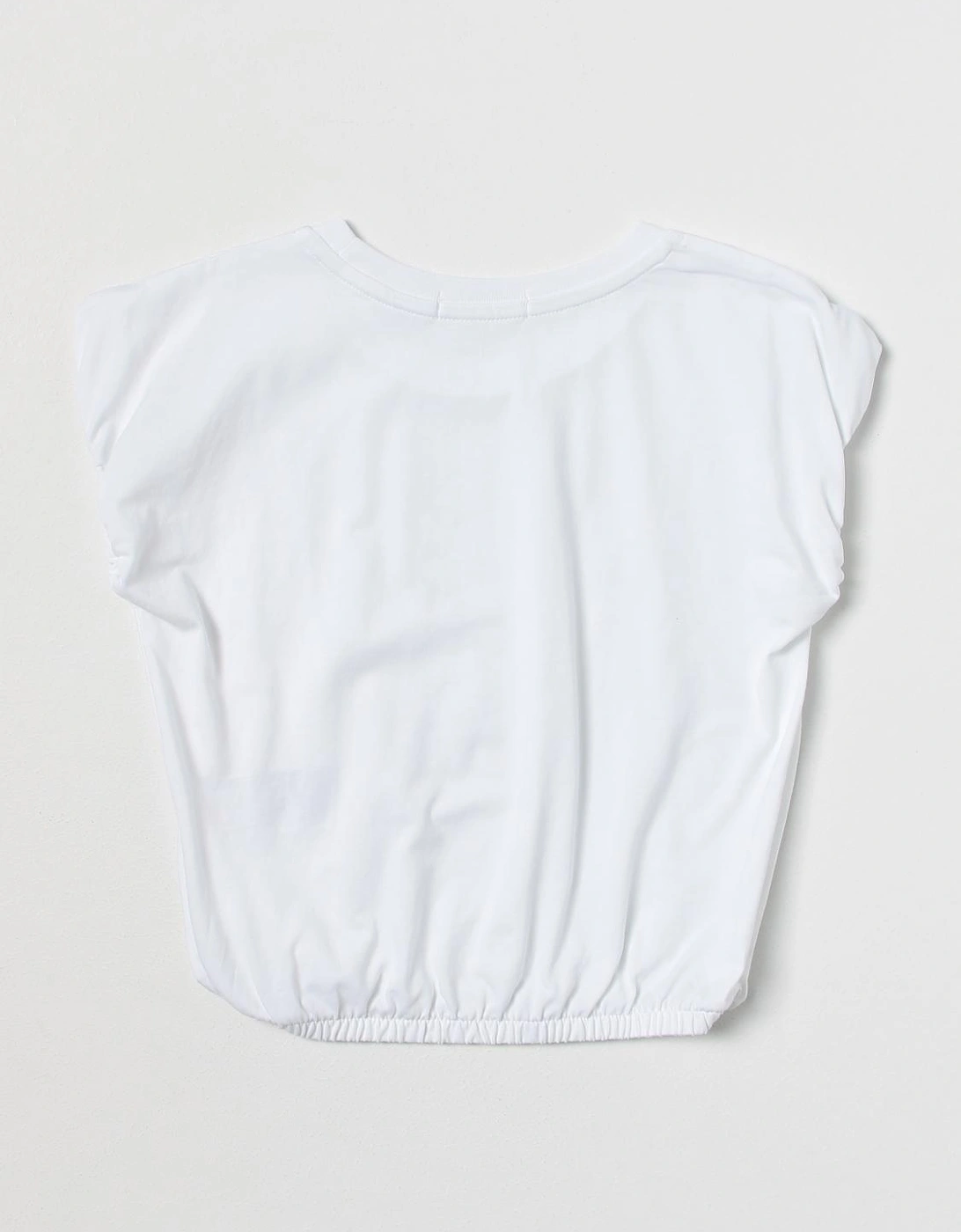 Crop Top Short Sleeves Elastic Hem