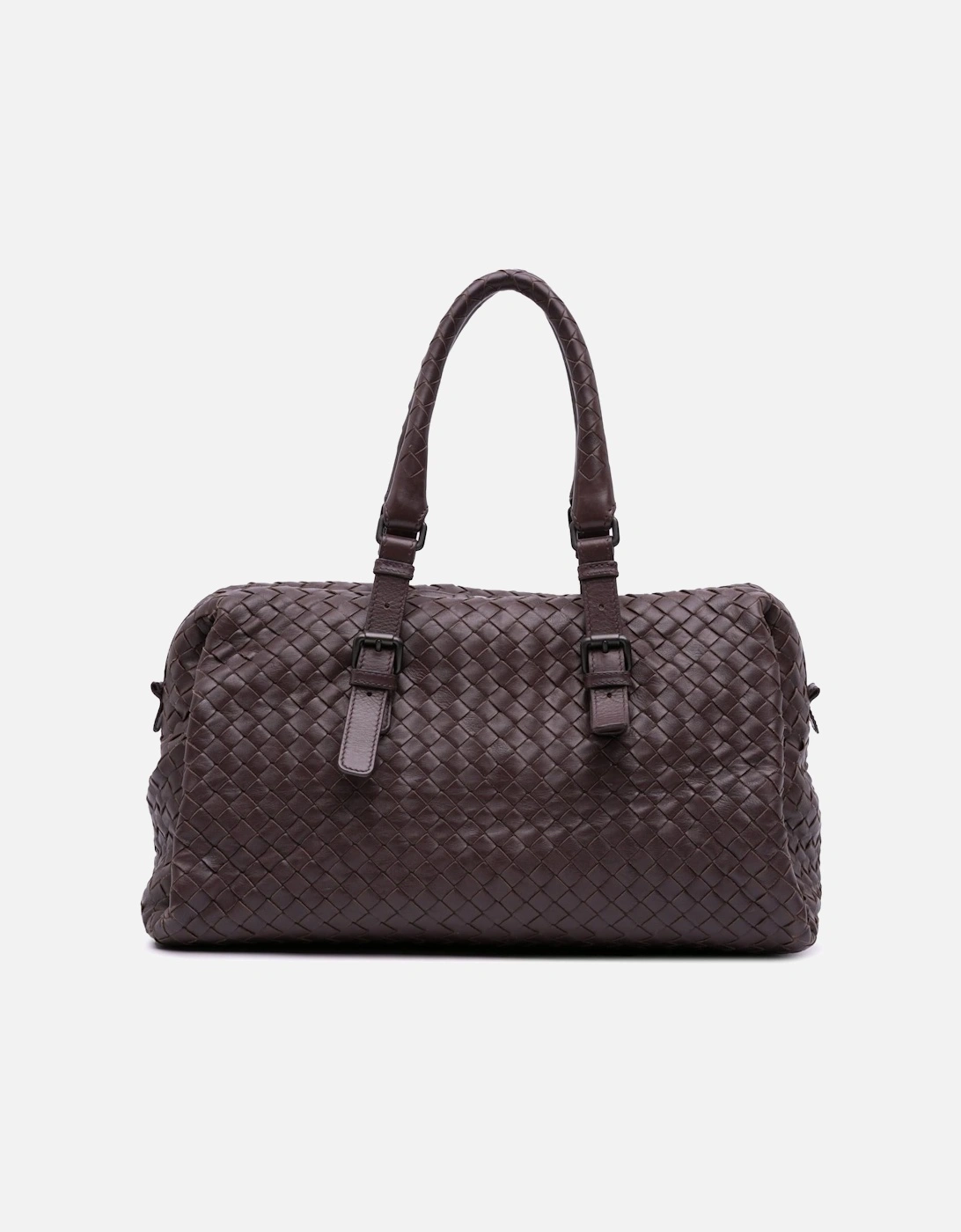 Nappa Leather Intrecciato Boston Bag with Rolled Handles, 11 of 10