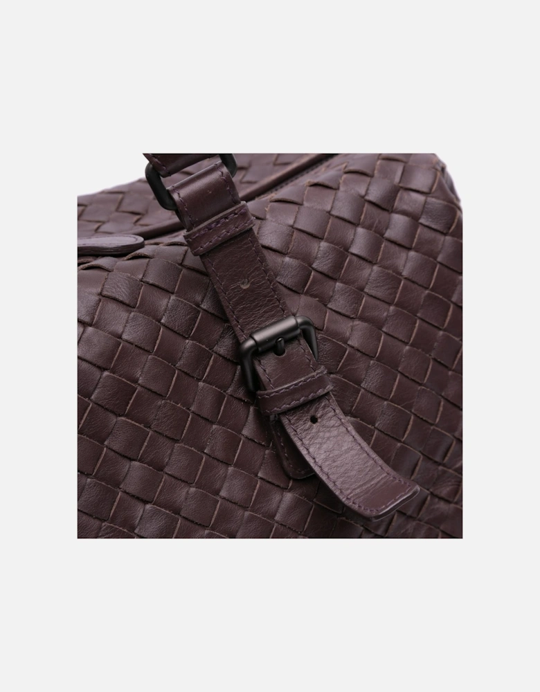 Nappa Leather Intrecciato Boston Bag with Rolled Handles