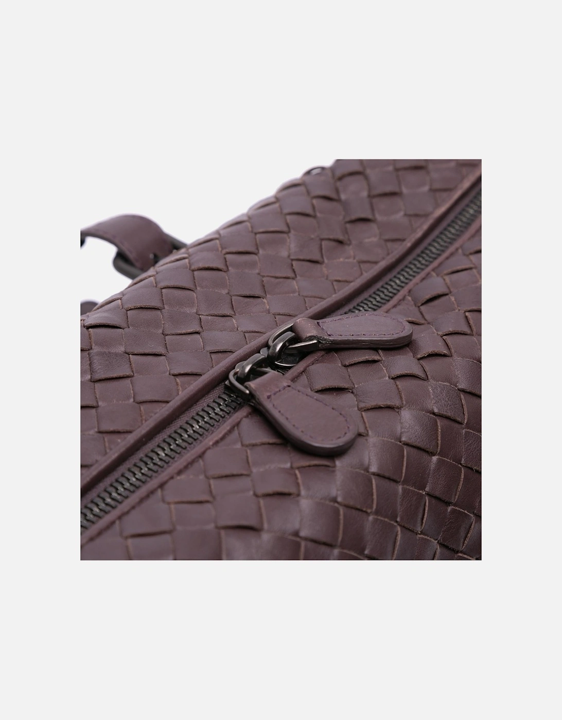 Nappa Leather Intrecciato Boston Bag with Rolled Handles