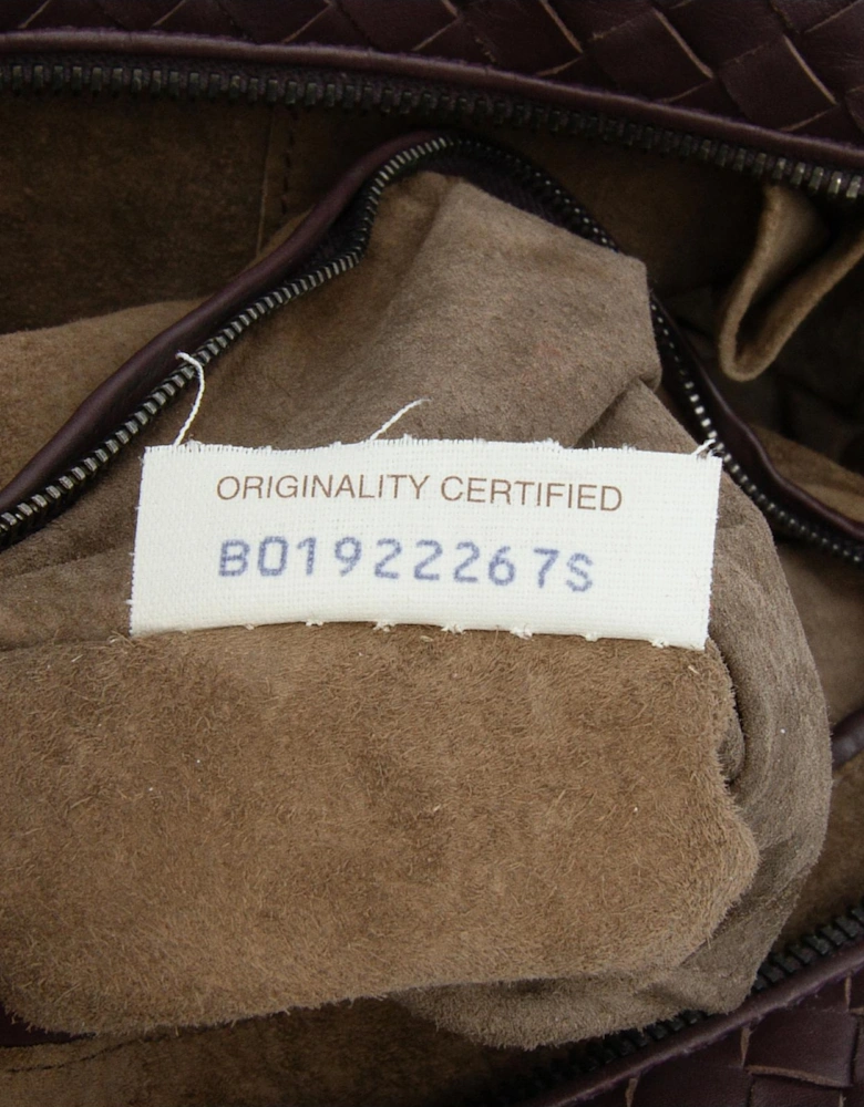 Nappa Leather Intrecciato Boston Bag with Rolled Handles