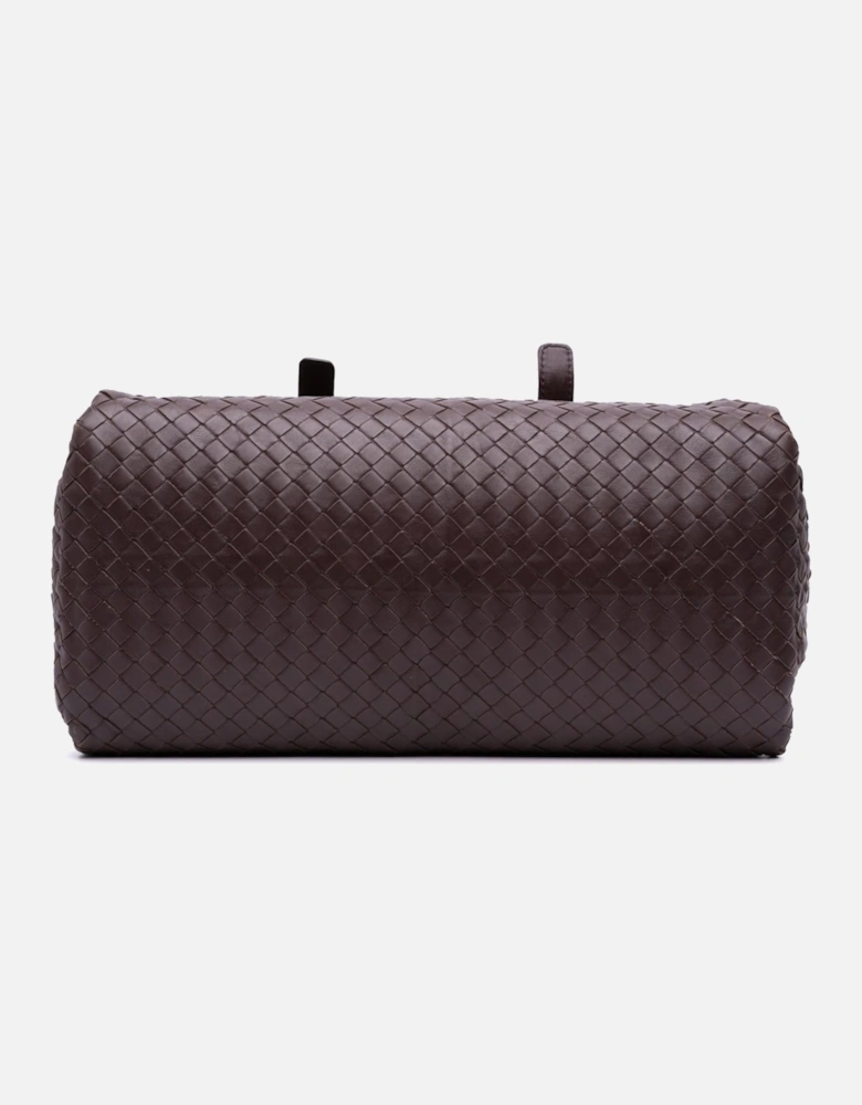 Nappa Leather Intrecciato Boston Bag with Rolled Handles