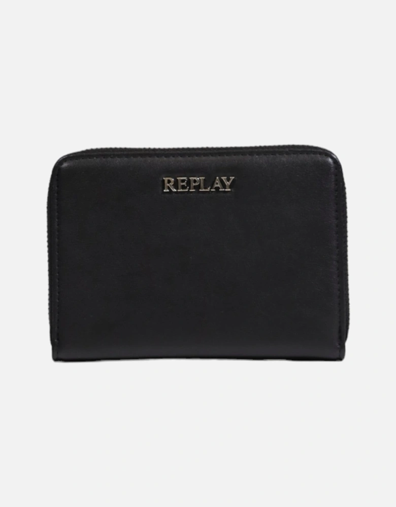 Zip Around Wallet Black Leather