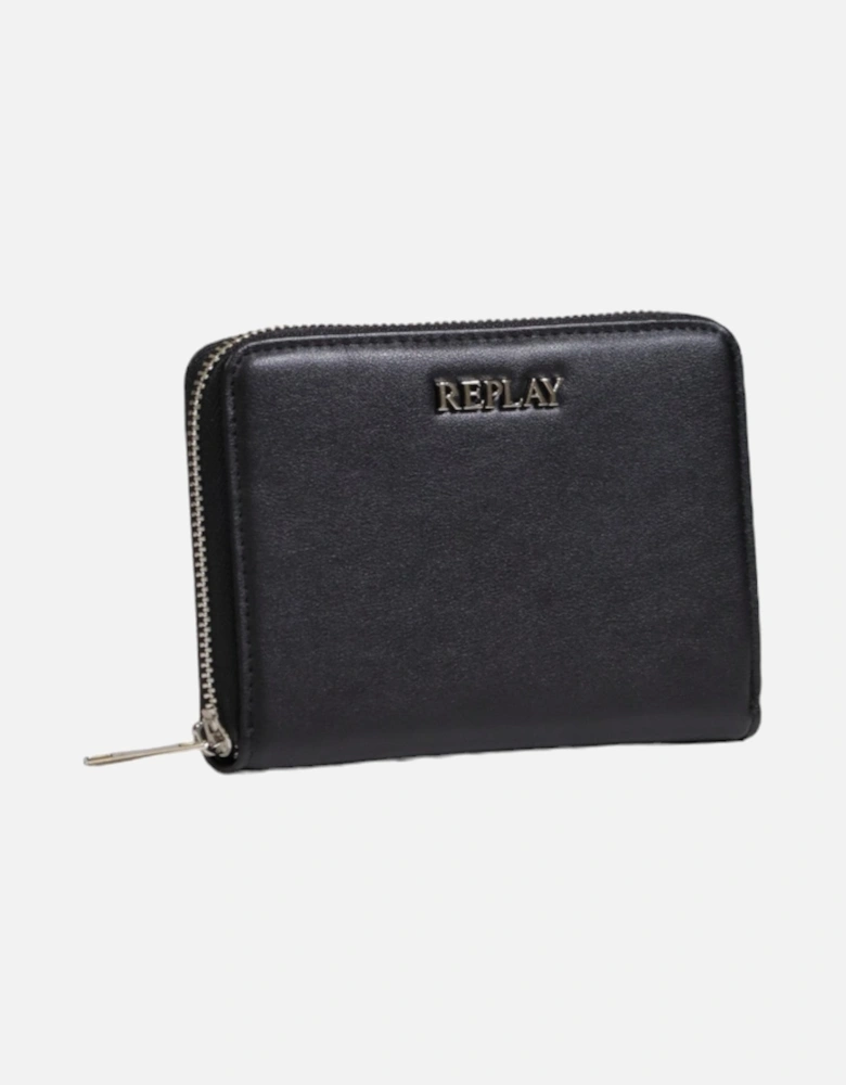 Zip Around Wallet Black Leather
