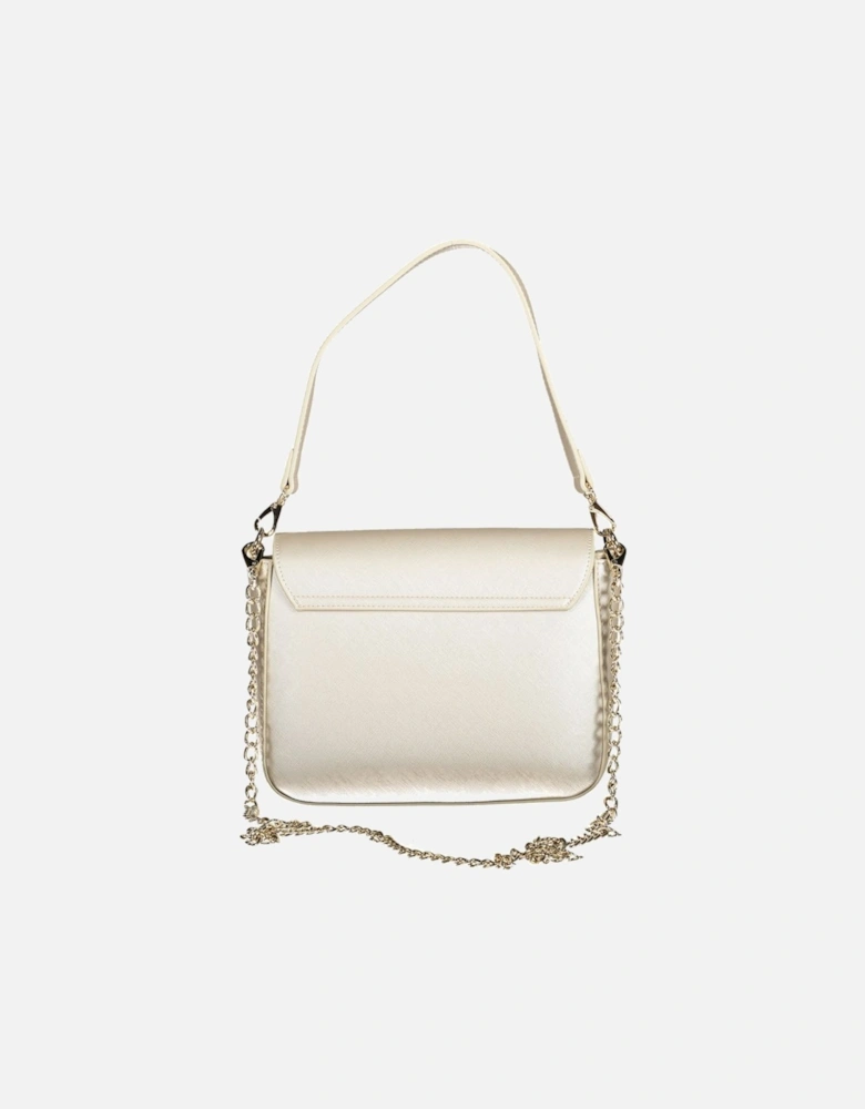 Chic Polyethylene Handbag with Removable Shoulder Handle and Chain Strap