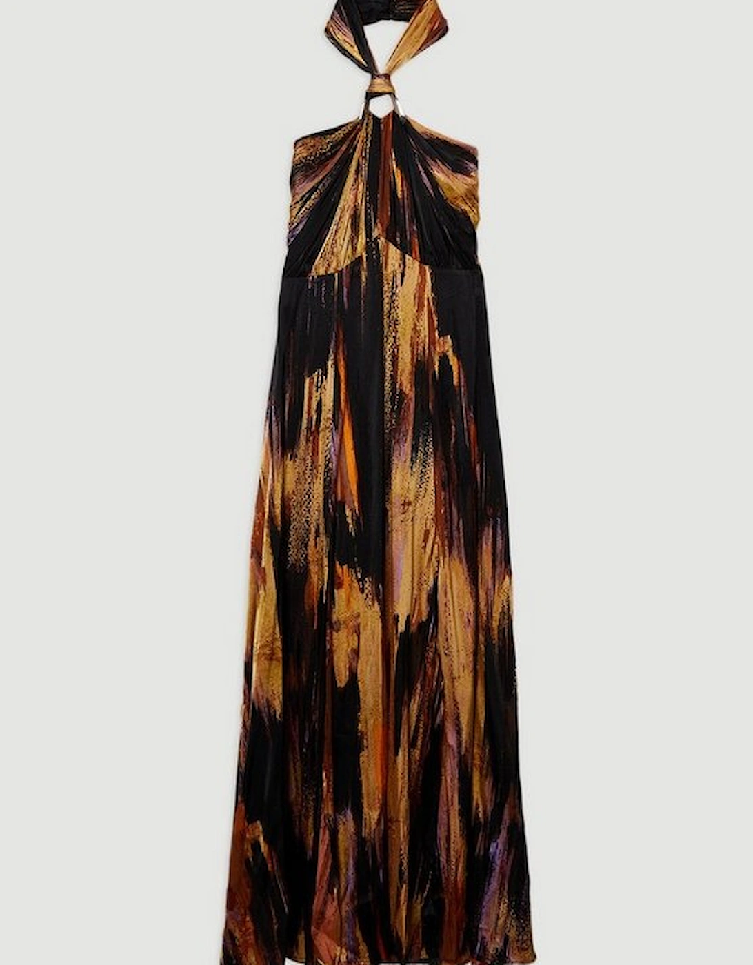 Marble Devour Halter Neck Maxi Dress