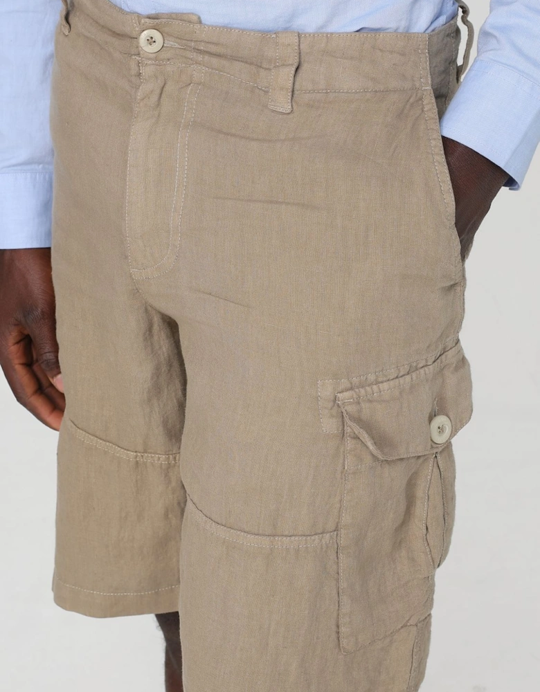 Linen Cargo Shorts with Pockets