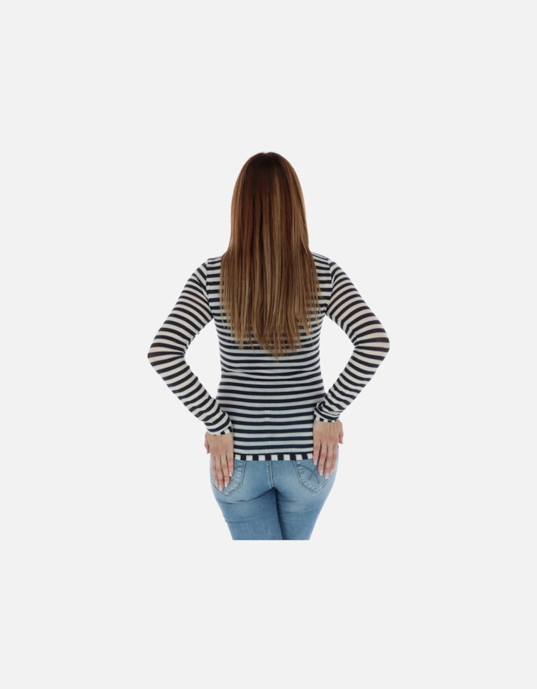 Striped Long Sleeve Knitwear with Round Neck