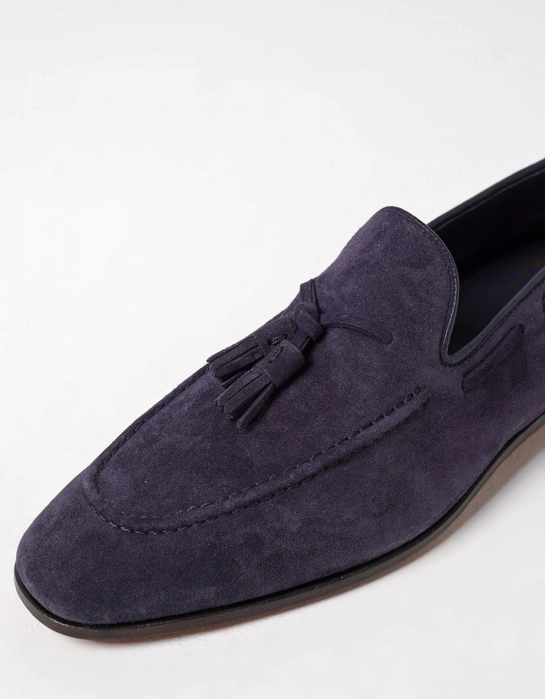 Suede Tassel Loafers Leather Sole