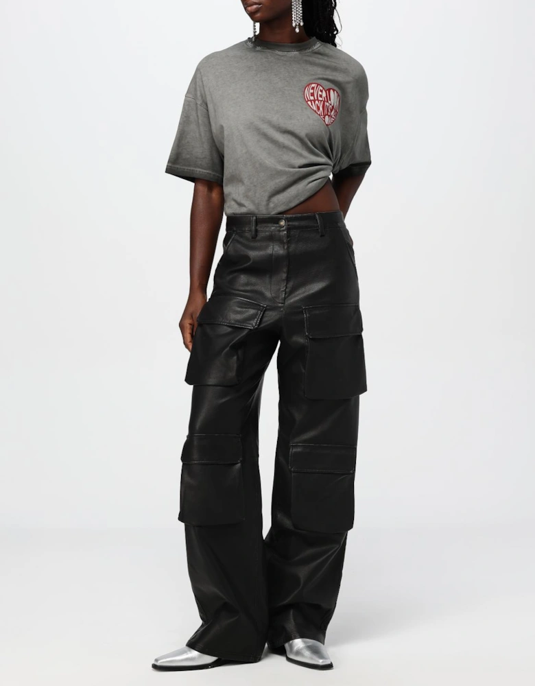 Leather Cargo Pants with Pockets