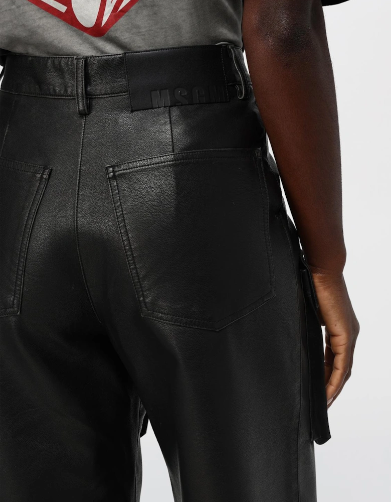 Leather Cargo Pants with Pockets