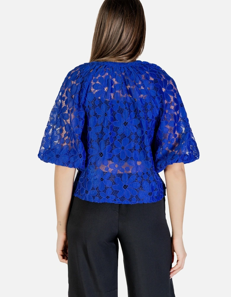 3/4 Sleeve V-Neck Button-Up Shirt