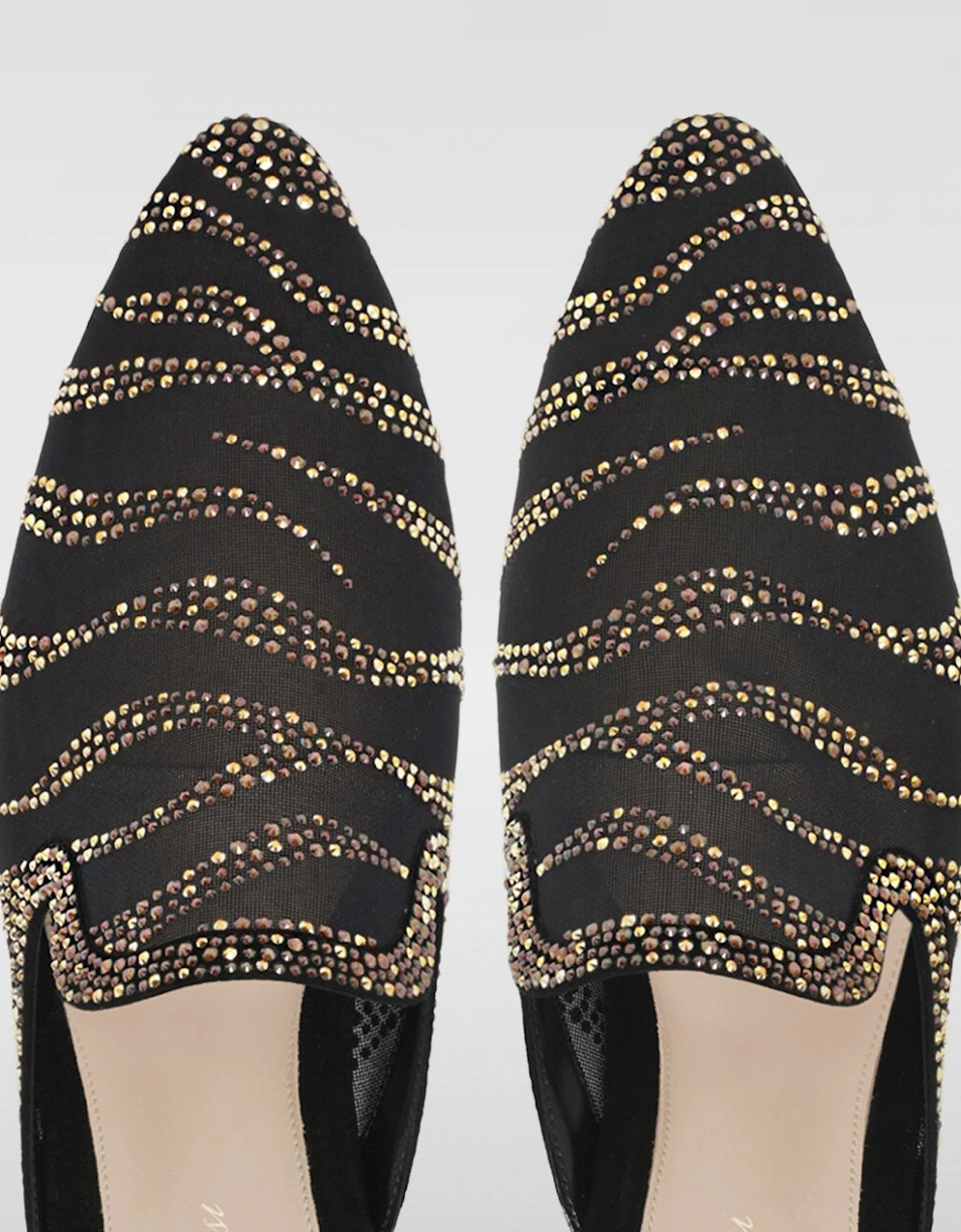 CrystalEmbellished Zebra Mules
