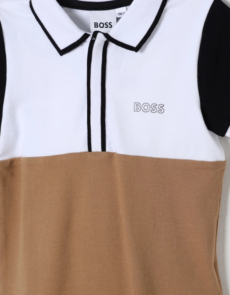 Baby Polo Romper Colorblocked