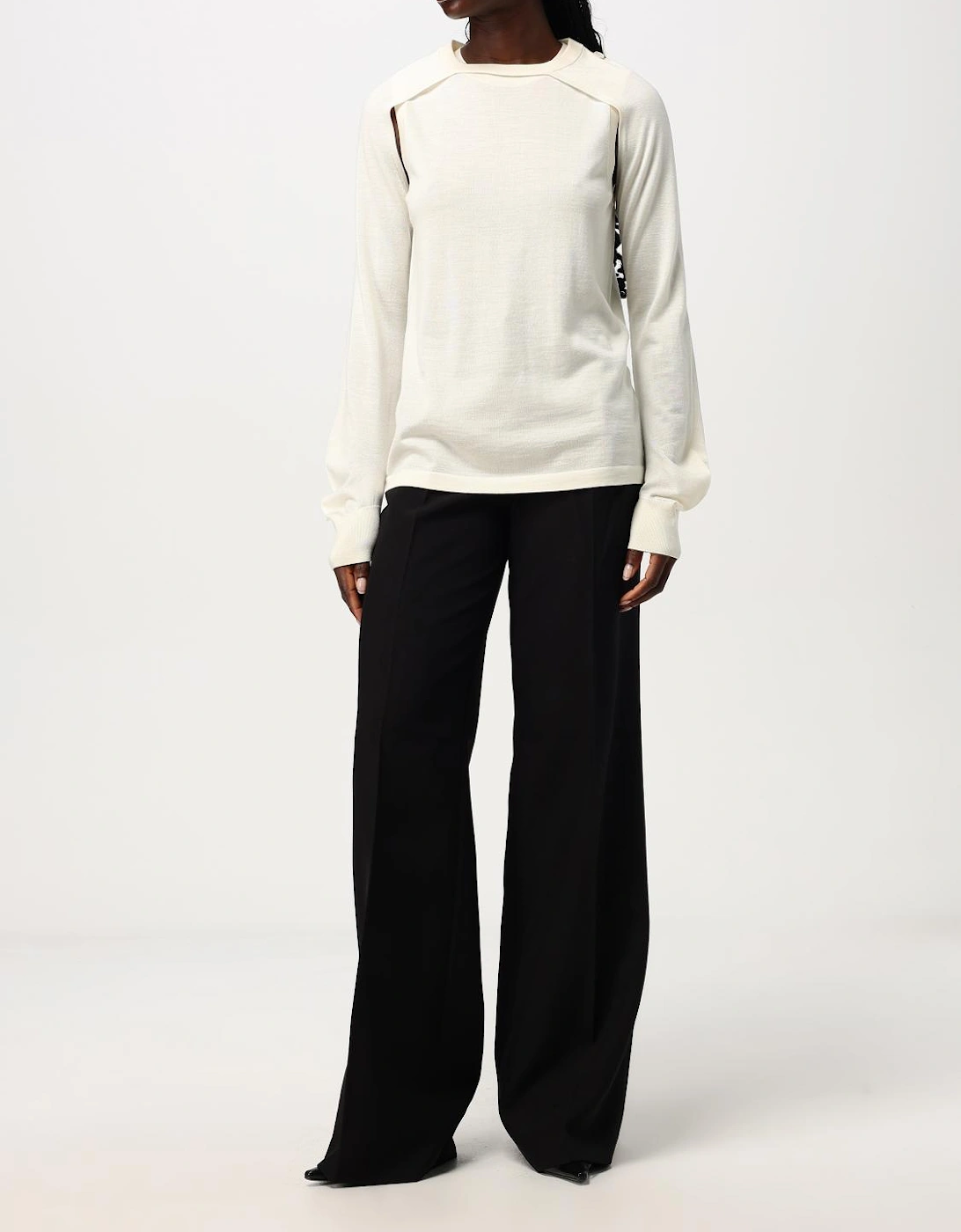 Merino Wool Crew Neck Knit Sweater