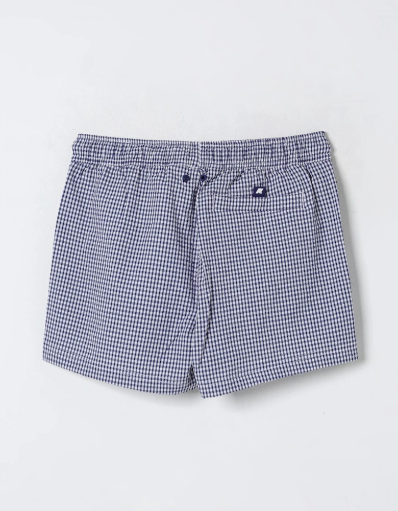 Gingham Swim Trunks QuickDrying