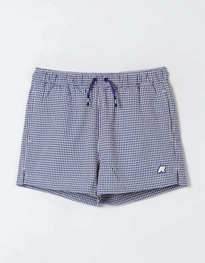 Gingham Swim Trunks QuickDrying