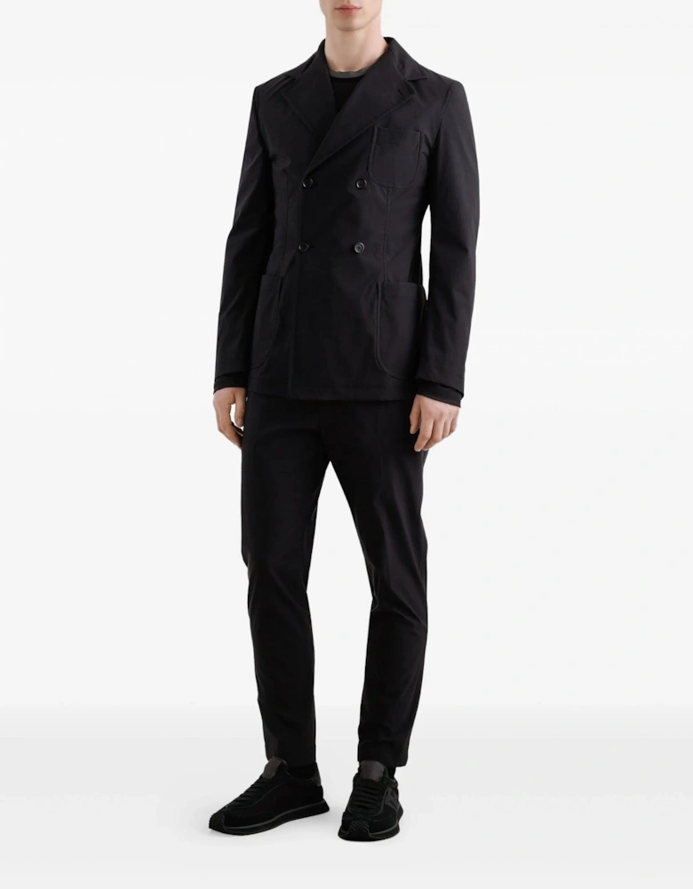 Contrast Trim LS Shirt Black