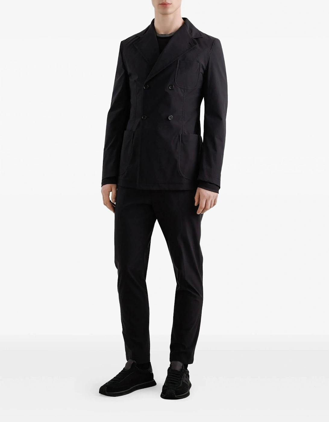 Contrast Trim LS Shirt Black