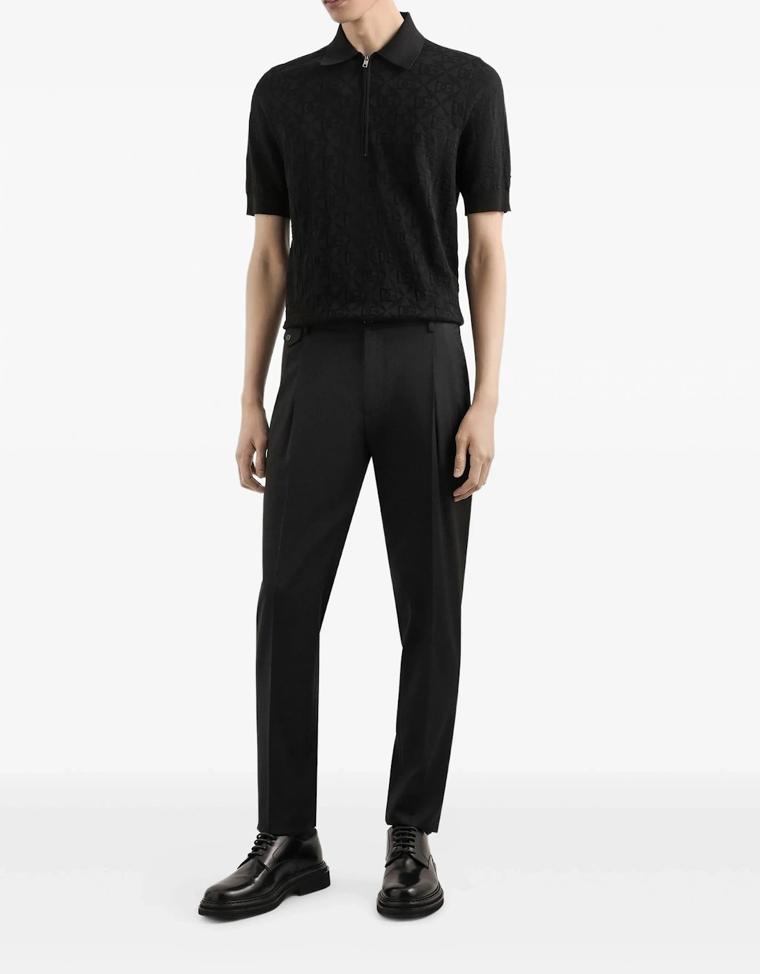 Knitted Polo Shirt Black