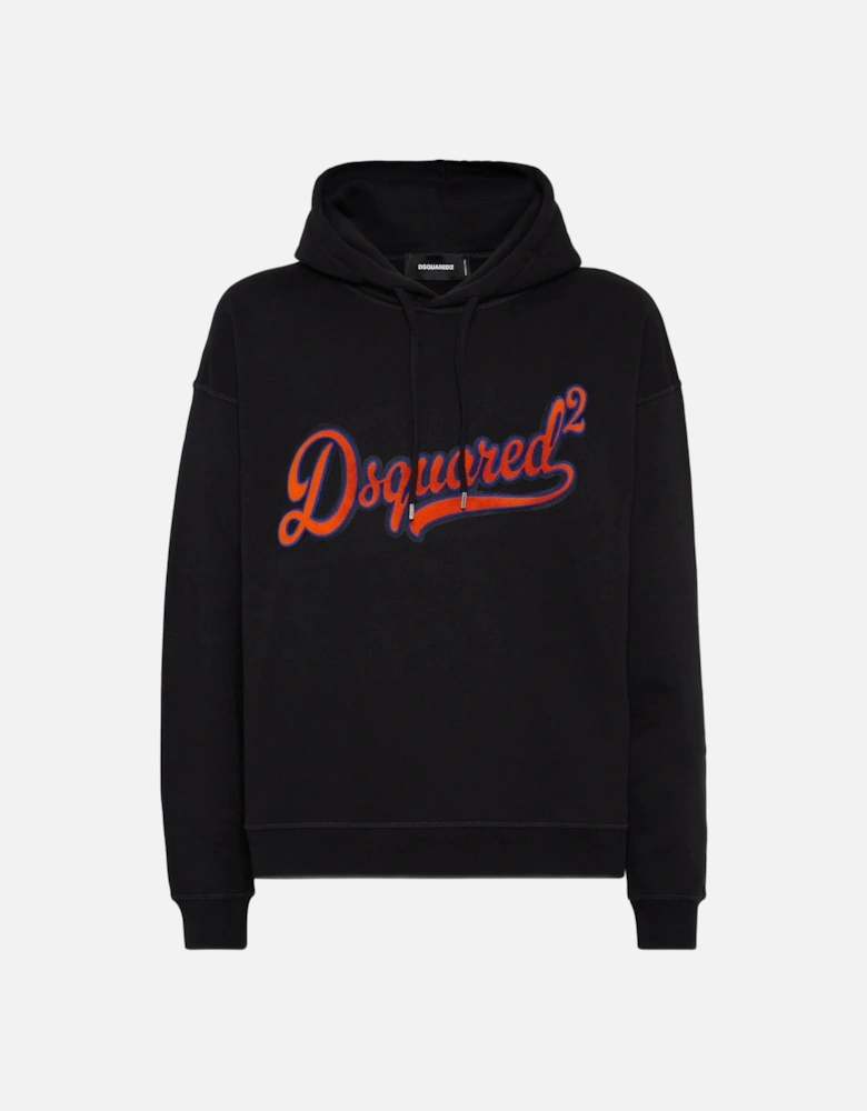 Relax Fit College Hoodie Black