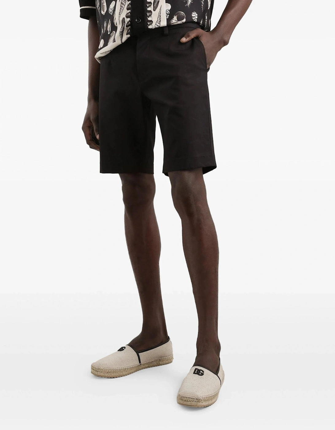 Cotton Slim Fit Shorts Black