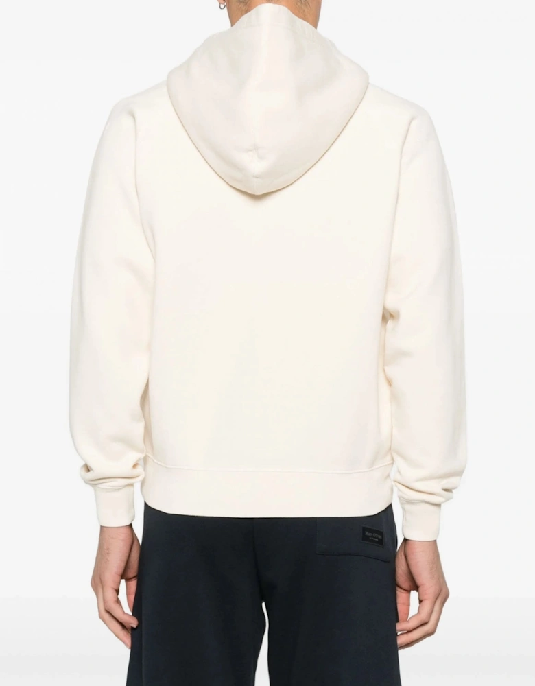 Cotton Zip Hooded Top Beige